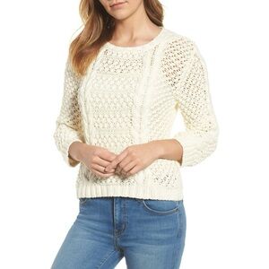 American Eagle Outfitters Cable Knit Ivory Sweater